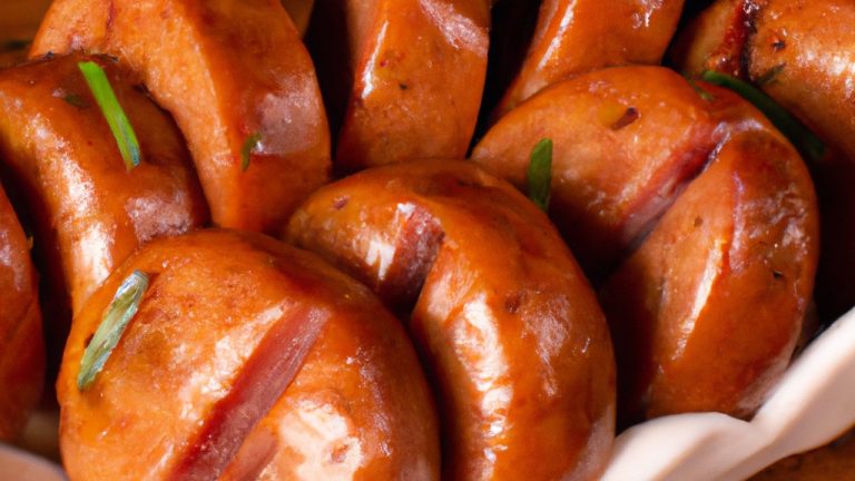 Imagem mostrando uma costela assada na airfryer com linguiça portuguesa grelhada ao lado. A costela é suculenta e macia, com uma crosta marrom-dourada crocante. A linguiça é defumada e saborosa, com uma textura tenra. O prato é acompanhado por uma porção de arroz branco e um copo de cerveja.