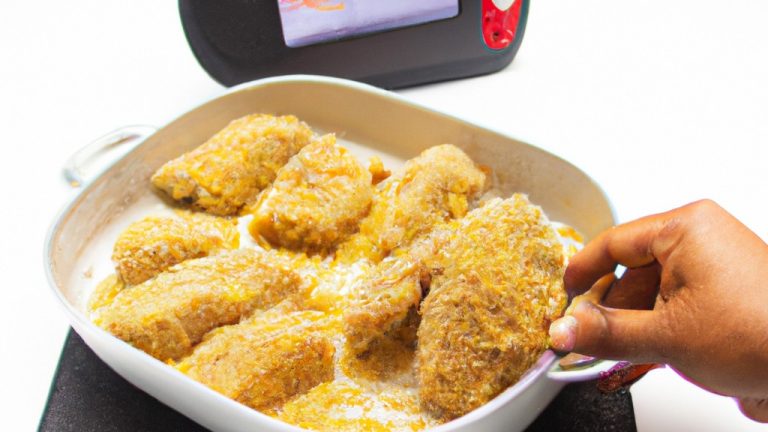 Imagem de um prato de Escondidinho de Frango na Airfryer. O prato apresenta uma camada de purê de batata cremoso por cima, seguida por uma camada de frango desfiado temperado e uma camada inferior de purê de mandioca. O prato está salpicado de queijo parmesão ralado e salsa fresca.