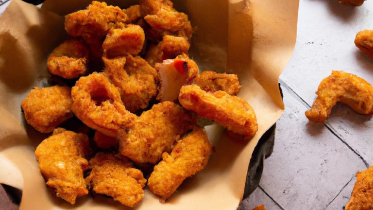 Imagem mostrando uma porção de Fandangos fritos crocantes feitos em uma Airfryer, servidos em um prato com um molho de acompanhamento.