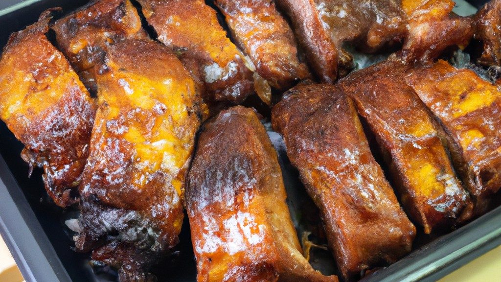 Imagem mostrando um filé de costela grelhado perfeitamente em uma Airfryer. A carne está suculenta e saborosa, com um exterior crocante. A Airfryer é um aparelho conveniente que permite grelhar alimentos com baixo teor de gordura e sem bagunça.