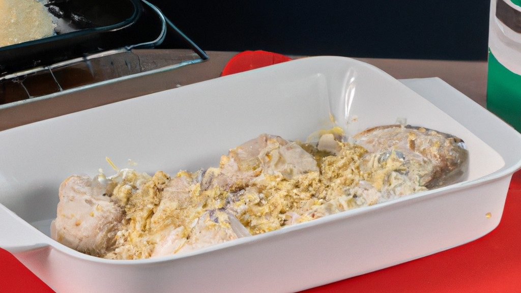 Imagem de um prato com dois filés de frango empanados dourados, cobertos com queijo parmesão derretido e molho marinara espesso.