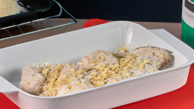 Imagem de um prato com dois filés de frango empanados dourados, cobertos com queijo parmesão derretido e molho marinara espesso.