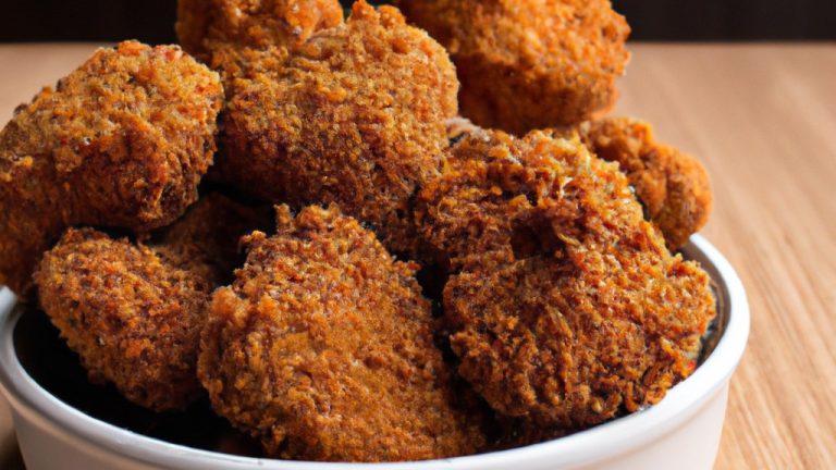 Imagem de filé de pira mutuba cozido em uma airfryer. O peixe está dourado e crocante, com a pele escamosa visível. O fundo é uma tábua de corte de madeira com uma fatia de limão e algumas ervas espalhadas.