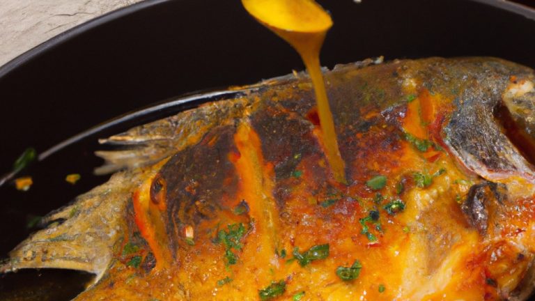 Imagem de filés de tilápia assados na Airfryer, dispostos em uma cesta de cozimento. Os filés são dourados e crocantes, com um toque de limão e ervas. A imagem mostra o resultado final da receita de filé de tilápia assado na Airfryer, uma refeição fácil e saborosa.