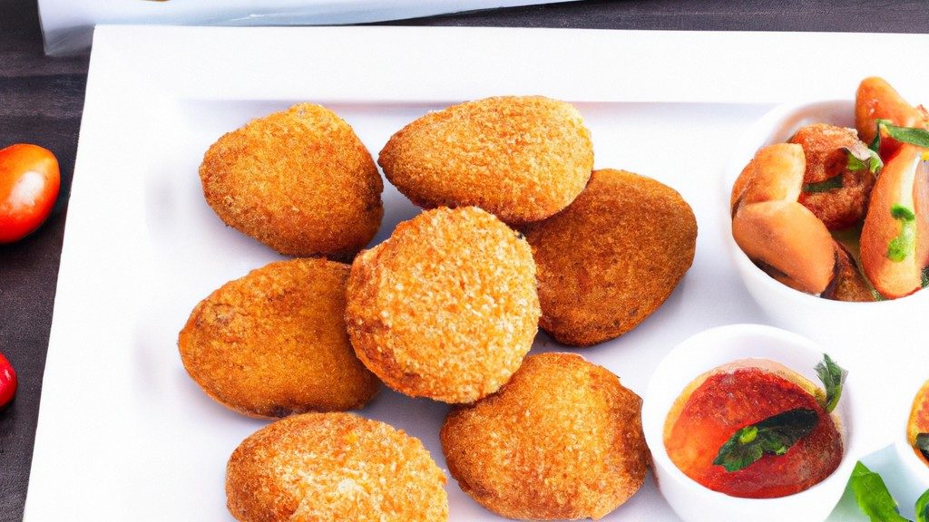 Imagem de um prato de frango Caprese cozido na Airfryer. O frango é coberto com fatias de mussarela fresca, tomates e folhas de manjericão. O prato é guarnecido com azeite e vinagre balsâmico.