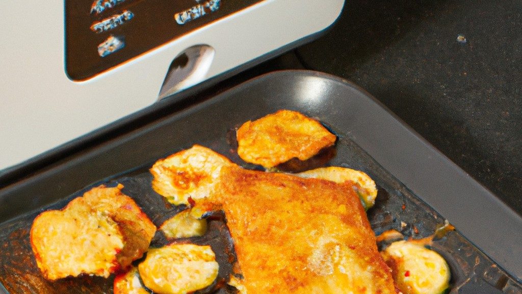 Imagem de legumes coloridos cozidos na Airfryer, incluindo brócolis, couve-flor, cenoura e cebola. Os legumes estão dourados e crocantes, com um toque de azeite e especiarias.