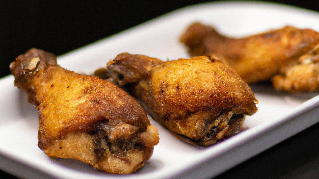Imagem de uma airfryer com linguiças toscanas de frango recém-cozidas. As linguiças são douradas e crocantes, com marcas de grelha visíveis. Elas estão dispostas em um prato ao lado de uma tigela de molho de tomate.