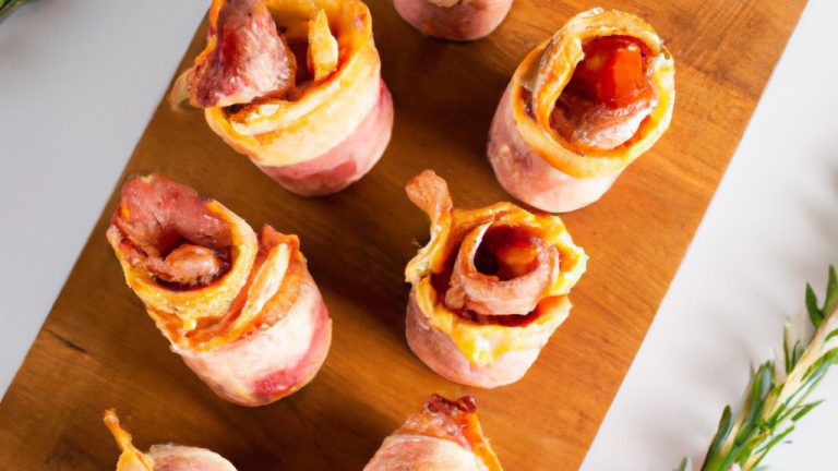 Imagem de uma deliciosa maminha recheada preparada na Airfryer. A maminha é recheada com bacon crocante e queijo mussarela derretido. A carne é suculenta e macia, enquanto o recheio é saboroso e cremoso. A Airfryer permite que a maminha cozinhe uniformemente, resultando em um prato perfeitamente assado.