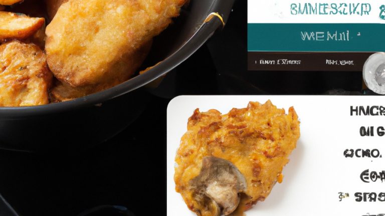 Imagem de nuggets de peixe crocantes e dourados feitos na airfryer, servidos com um molho tártaro cremoso. Esses nuggets são fáceis de fazer e são uma ótima opção para um lanche rápido ou refeição.