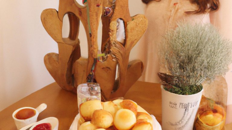 Imagem de pães de queijo crocantes e dourados em uma airfryer, acompanhados de doce de leite cremoso em uma tigela pequena.