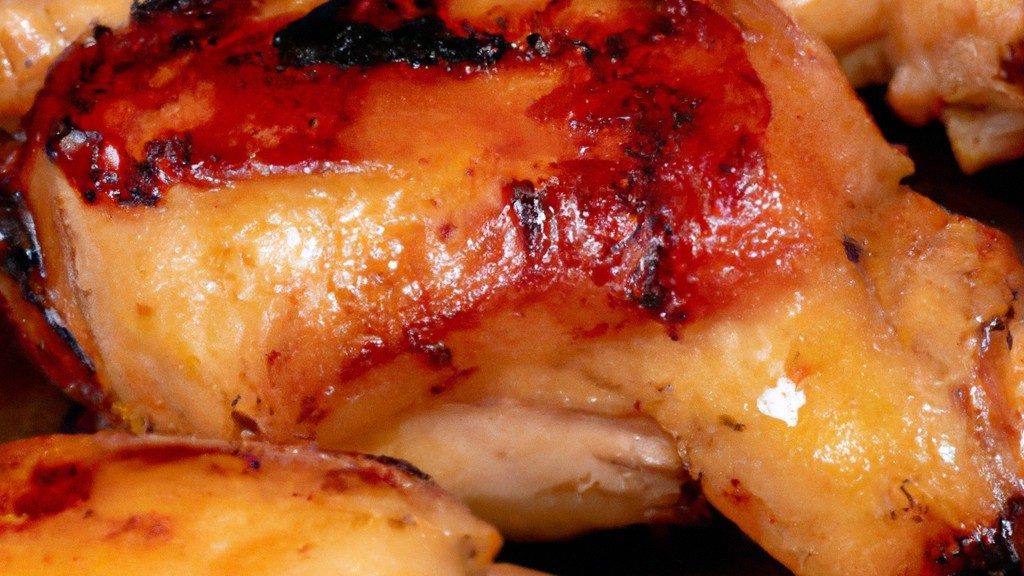 Imagem de um prato com peito de frango grelhado na Airfryer. O frango está dourado e suculento, acompanhado de vegetais grelhados. A imagem transmite a ideia de uma refeição saudável e saborosa.