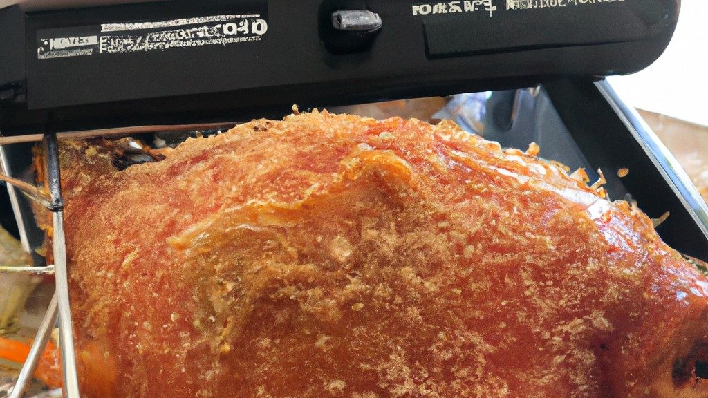 Imagem de peixe porquinho empanado e frito em uma Airfryer. O peixe é colocado em uma cesta de arame e está dourado e crocante. Ao lado da cesta, há um prato com fatias de limão.