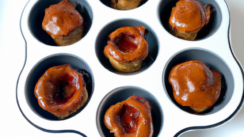 Imagem de um petit gateau feito na airfryer. O petit gateau é coberto com uma calda de chocolate e decorado com uma folha de hortelã.
