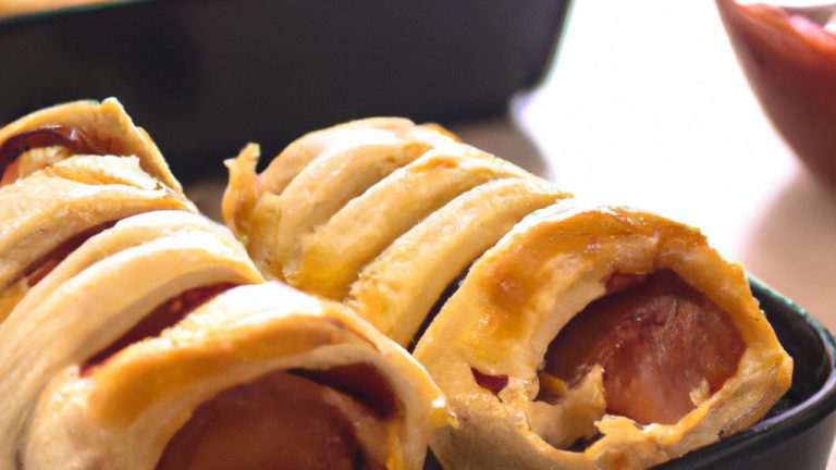 Foto de uma pizza enrolada e cozida em uma airfryer. A pizza tem uma crosta dourada e crocante, e o recheio é visível através das bordas. O recheio inclui queijo, tomate, manjericão e orégano.
