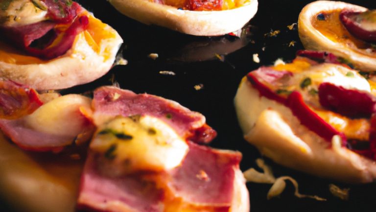 Uma pizza caseira crocante e saborosa cozida em uma airfryer, com uma crosta dourada e cobertura borbulhante de queijo derretido.