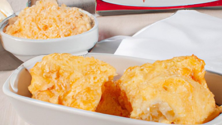 Imagem de uma porção de pudim de queijo dourado e crocante em uma forma de silicone, cozido na Air Fryer. O pudim é polvilhado com salsa fresca picada.