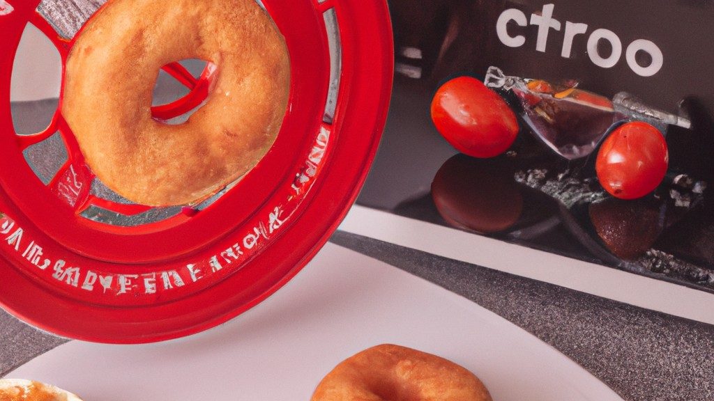 Imagem de uma porção de queijo Brie coberto com tomates cereja em uma cesta de airfryer. O queijo está derretido e borbulhante, e os tomates cereja estão caramelizados.