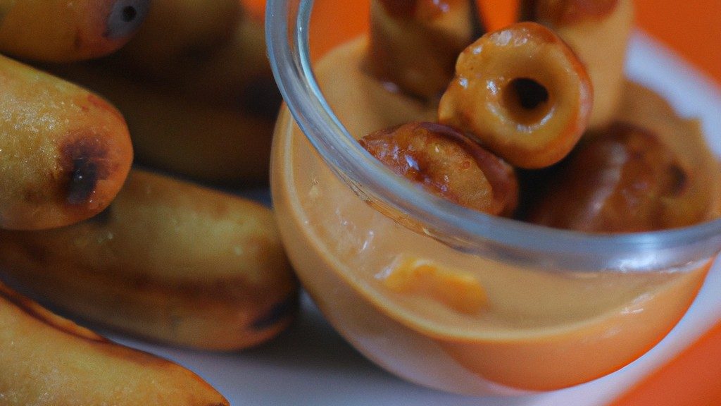 Imagem de Rap10 de doce de leite com banana cozido na Airfryer, apresentando uma casca crocante e recheio cremoso de doce de leite e banana.