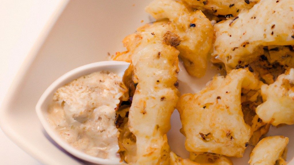 Imagem de um prato de bacalhau cremoso cozido em uma Airfryer, com batatas e legumes. O bacalhau é branco cremoso e coberto com uma crosta dourada. As batatas são douradas e crocantes, e os legumes são coloridos e vibrantes.