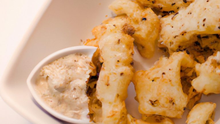 Imagem de um prato de bacalhau cremoso cozido em uma Airfryer, com batatas e legumes. O bacalhau é branco cremoso e coberto com uma crosta dourada. As batatas são douradas e crocantes, e os legumes são coloridos e vibrantes.