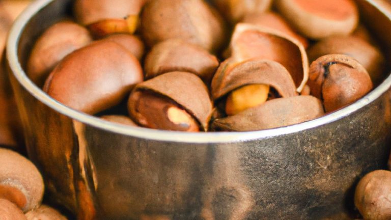 Imagem mostra uma tigela com castanhas açucaradas recém-feitas, preparadas na Airfryer. As castanhas são torradas e cobertas com uma camada crocante de açúcar caramelizado, dando-lhes uma aparência apetitosa e convidativa.