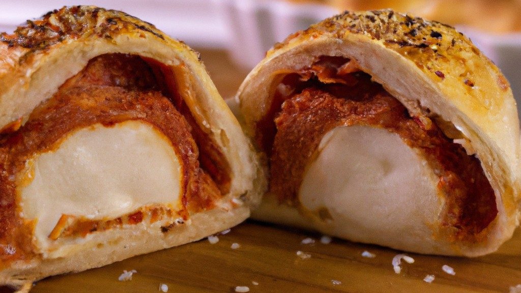 Imagem de uma torta de pizza crocante e dourada feita na Airfryer, com recheios coloridos como queijo derretido, pepperoni, pimentões e cebolas.
