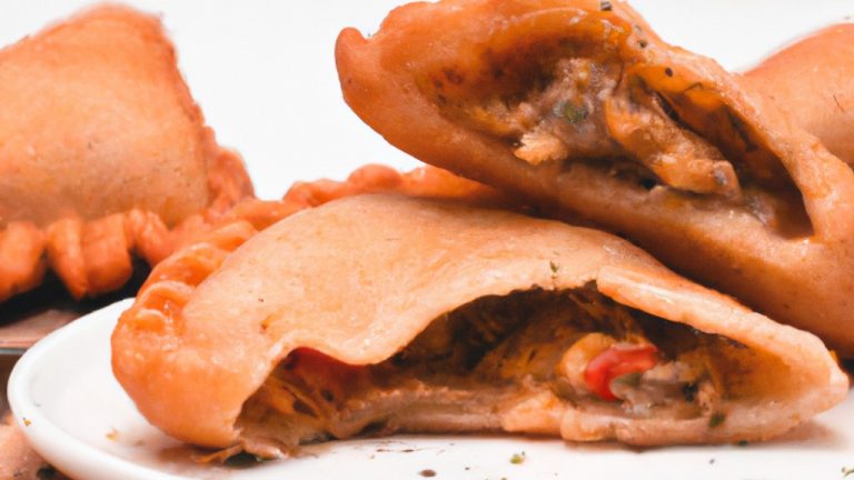 Imagem de uma sardinha empanada dourada e crocante, recém-saída da Airfryer. A sardinha é servida em um prato com rodelas de limão. O fundo da imagem mostra uma fritadeira Airfryer.