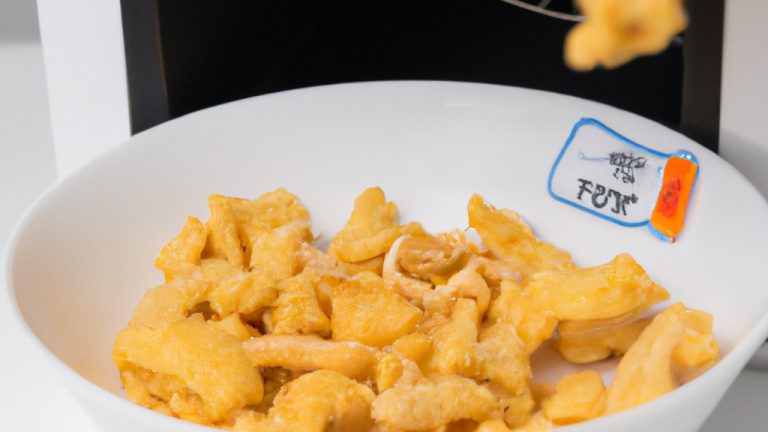 Imagem de uma tigela de macarrão cozido em uma fritadeira com queijo derretido por cima.