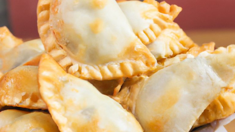 Imagem de tiras de massa de pastel crocantes e douradas dispostas em um prato. Elas foram preparadas na Airfryer, uma fritadeira sem óleo, tornando-as uma opção mais saudável do que as tradicionais tiras de pastel fritas.