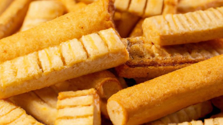 Imagem de palitos de torrada crocantes e dourados feitos na Airfryer, servidos com manteiga derretida e geleia para mergulhar.