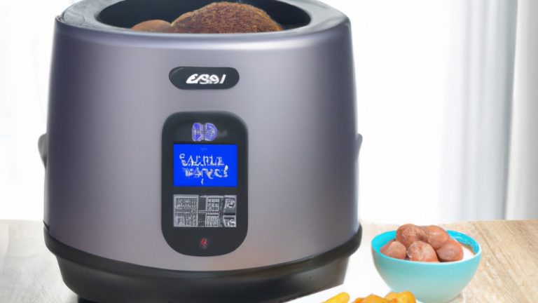 Imagem de uma fritadeira de ar Electrolux EAF30 com capacidade de 30 litros. A fritadeira tem uma cor preta elegante com detalhes em inox e um display digital frontal. Ela possui uma cesta removível antiaderente e uma alça ergonômica para fácil manuseio. A imagem mostra várias opções de receitas que podem ser preparadas na fritadeira, incluindo batatas fritas, frango, peixe e vegetais.