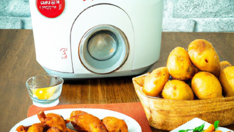 Imagem de uma Air Fryer Mondial Family Inox de 4 litros em formato retangular, com cesto interno quadrado e grelha removível. A air fryer é feita de aço inoxidável e possui botões de controle na parte frontal. O texto "Air Fryer Mondial Family Inox 4L" está escrito na parte superior da air fryer.