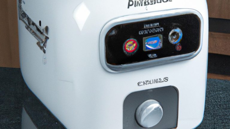 Imagem de uma fritadeira de ar Cadence Pratic Fryer FRT515 vermelha, com cesto preto removível. A fritadeira possui um painel de controle digital com tela de LED na parte frontal e uma alça para transporte na parte superior.