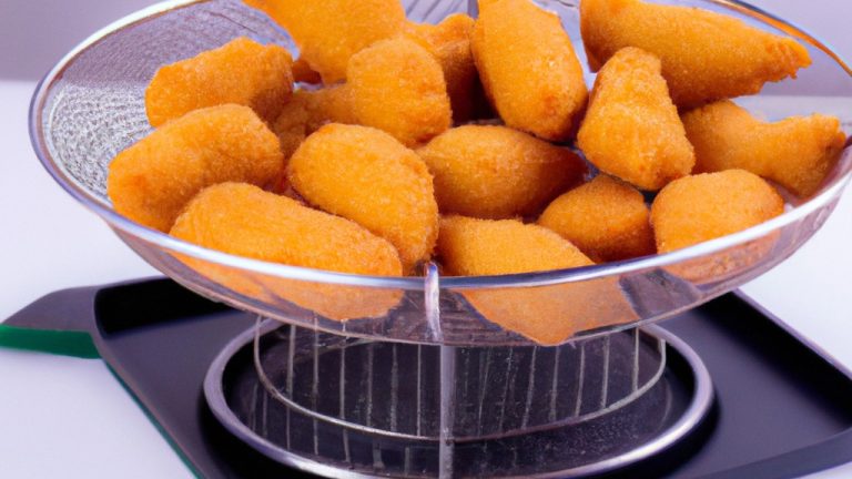 Imagem de uma Air Fryer Philips Walita 3000 Digital Receitas. É um eletrodoméstico de cozinha preto com um display digital e uma cesta para alimentos. A cesta está cheia de batatas fritas douradas e crocantes.