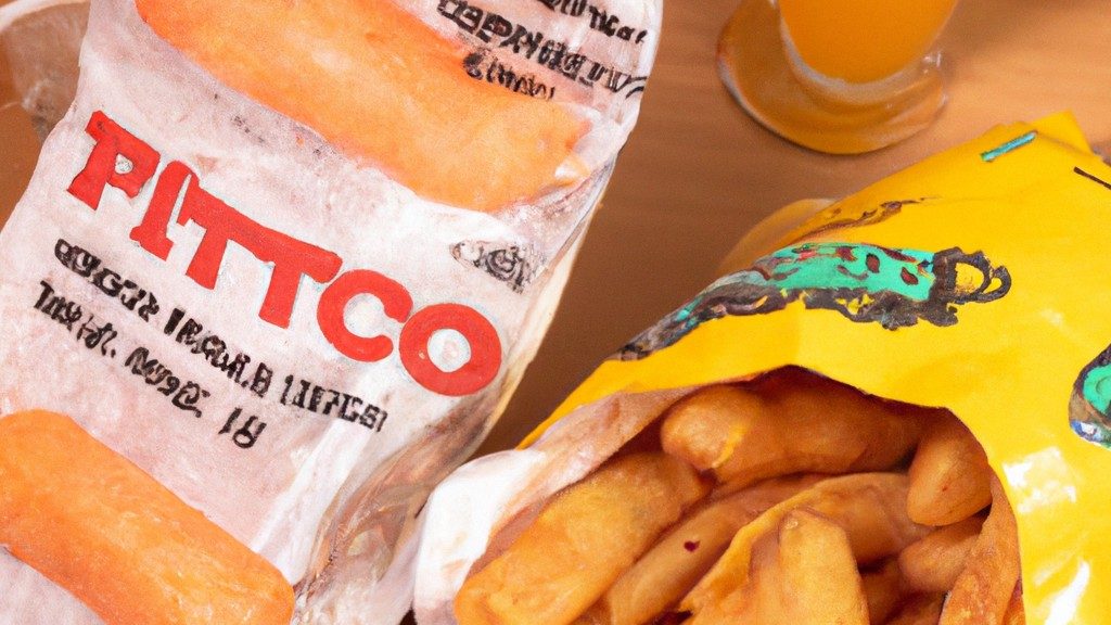 Imagem de uma porção de batatas fritas douradas e crocantes preparadas na airfryer, servidas em um prato branco com um garfo ao lado.