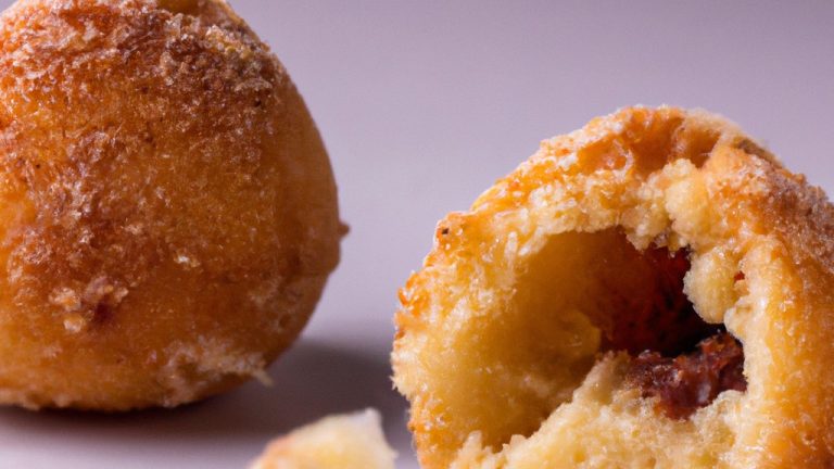 Imagem de um bolo de mandioca ou aipim redondo e dourado, cozido em uma Airfryer. O bolo é coberto com uma crosta crocante e tem um centro macio e úmido.