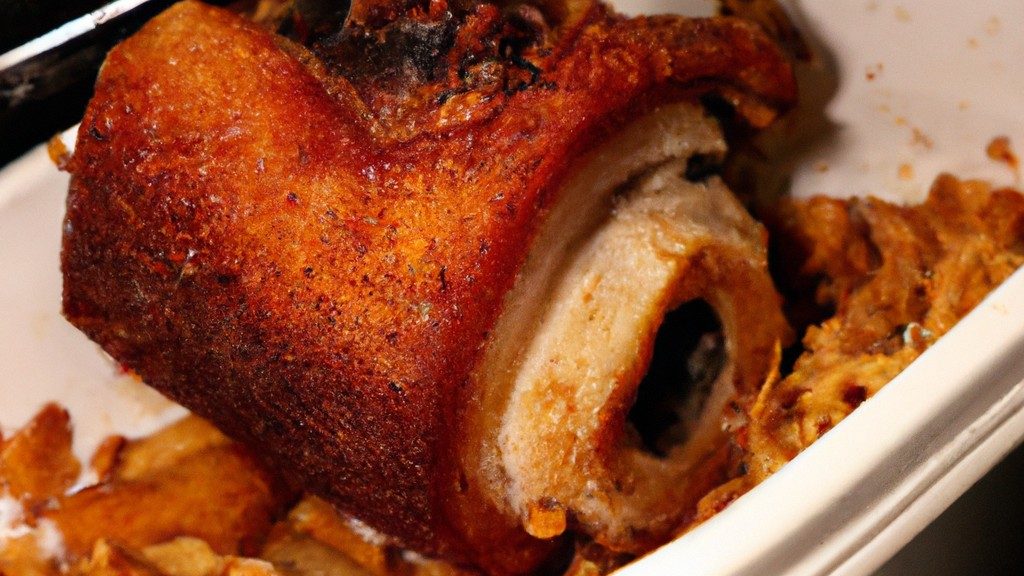 Uma costelinha de porco suculenta e crocante, cozida na Airfryer. A carne é macia e desfaz-se na boca, enquanto a pele é crocante e dourada. A costelinha é servida com um molho barbecue caseiro, que adiciona um toque doce e picante.