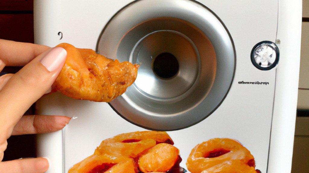 Uma imagem de uma fritadeira Airfryer falsa, com um selo vermelho de "Cuidado!" no canto superior esquerdo. O texto na imagem alerta sobre os perigos de usar uma Airfryer falsa, incluindo risco de incêndio, choques elétricos e queimaduras.