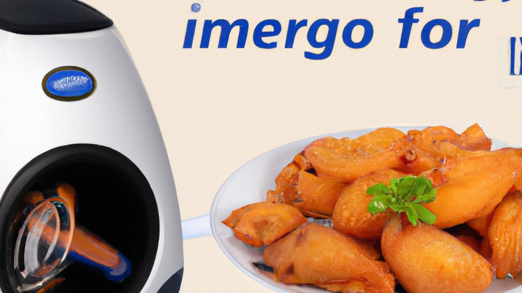 Uma imagem ilustrando o baixo consumo de energia de uma airfryer em comparação com um forno tradicional. A airfryer é representada por um pequeno ícone, enquanto o forno é representado por um ícone maior. Ambas as imagens são sobrepostas por um gráfico mostrando o consumo de energia significativamente menor da airfryer.