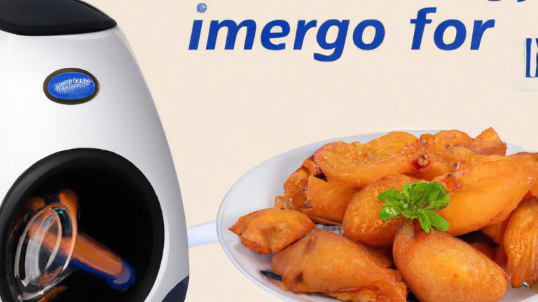 Uma imagem ilustrando o baixo consumo de energia de uma airfryer em comparação com um forno tradicional. A airfryer é representada por um pequeno ícone, enquanto o forno é representado por um ícone maior. Ambas as imagens são sobrepostas por um gráfico mostrando o consumo de energia significativamente menor da airfryer.