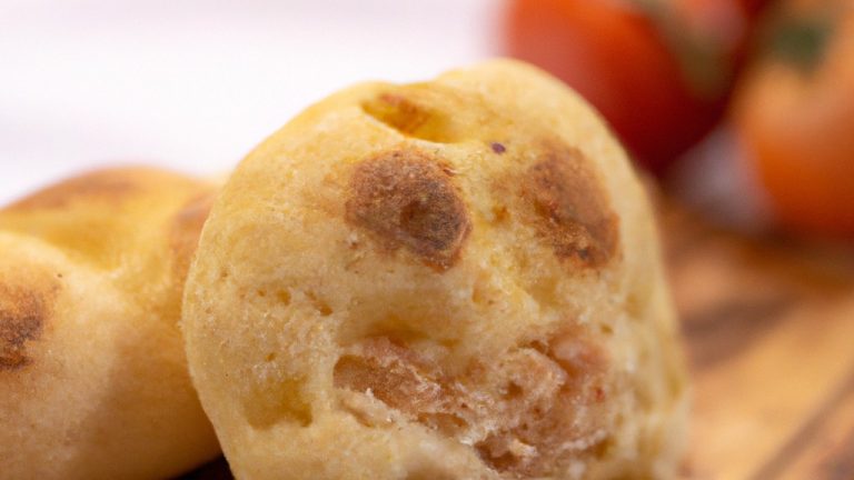 Imagem de uma focaccia recém-assada em uma Airfryer. A focaccia é redonda, com crosta dourada e salpicada de sal grosso e alecrim. A Airfryer é preta e tem uma cesta de arame.