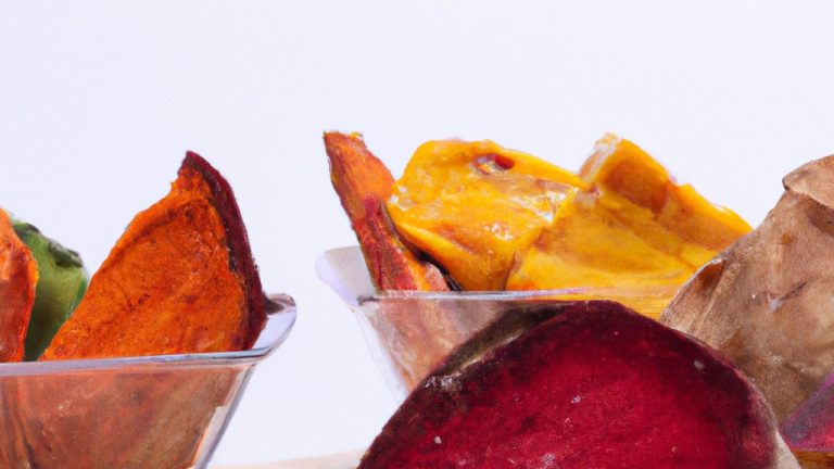 Imagem de legumes congelados cozidos em uma airfryer. Os legumes incluem brócolis, cenoura, couve-flor e pimentão vermelho. Eles estão dispostos em um padrão em uma cesta de airfryer. Os legumes estão dourados e crocantes.