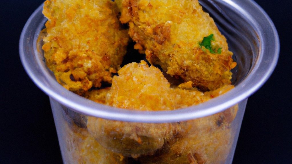 Imagem de manjubinha frita na Airfryer, apresentando pedaços dourados e crocantes da iguaria brasileira. A manjubinha é uma pequena fruta nativa do Brasil, comumente consumida frita ou assada. A Airfryer permite uma fritura mais saudável, resultando em uma manjubinha crocante e saborosa sem o excesso de óleo.