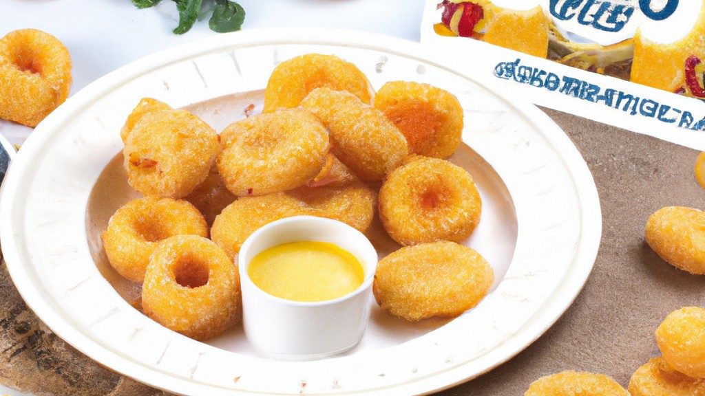 Imagem de medalhões de frango grelhados em uma Airfryer, cobertos com um molho cremoso de queijo, servido com vegetais salteados.