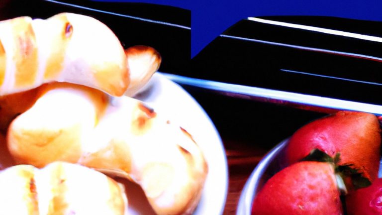 Imagem de um prato com merengue assado em formato de ninho, recheado com frutas frescas cortadas, como morangos, mirtilos e bananas. O merengue é levemente dourado e crocante, enquanto as frutas são coloridas e suculentas.