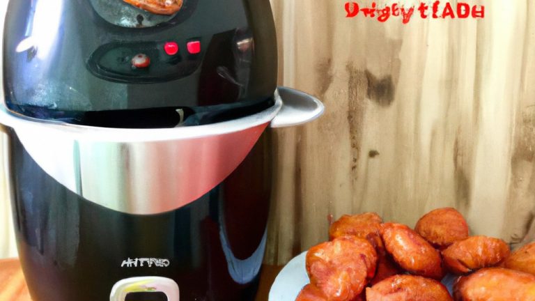 Imagem de uma grande fritadeira elétrica preta com capacidade para 8 litros, marca Mondial, modelo Nova Airfryer 8L Mega Family. A fritadeira possui uma cesta removível com revestimento antiaderente, display digital para controle de temperatura e tempo, e vários botões para seleção de funções e ajustes.
