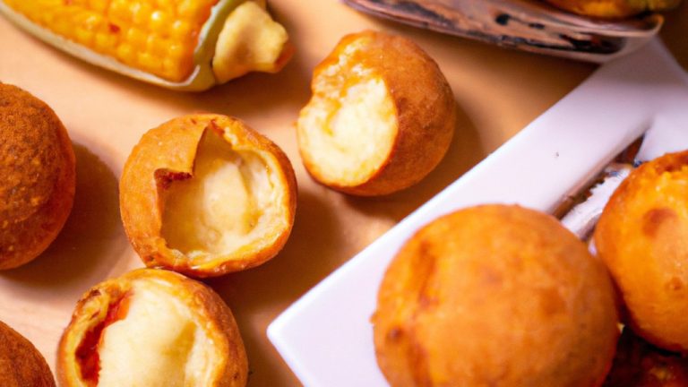 Uma imagem de pãezinhos de milho dourados e crocantes preparados na Airfryer, servidos em um prato. Os pães têm uma crosta crocante e um interior macio e fofo.