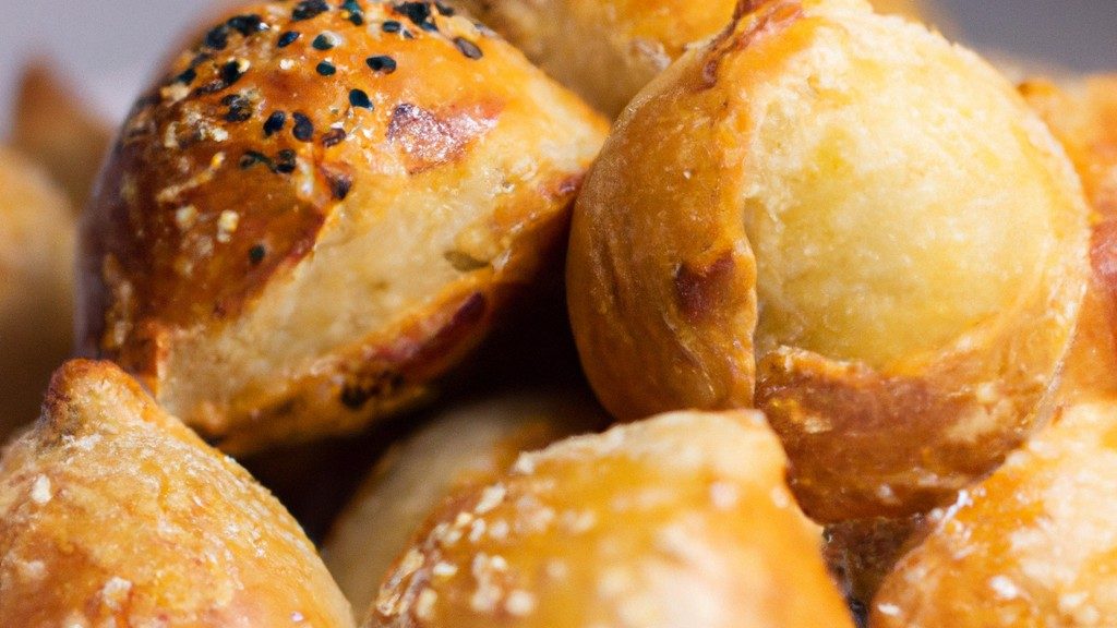 Imagem de palmiers crocantes e dourados preparados em uma Airfryer. Os palmiers são dispostos em uma cesta de Airfryer, exibindo suas camadas finas e crocantes. A imagem captura o contraste entre a crocância dourada do exterior e a maciez do interior.