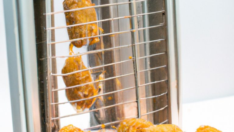 Imagem de quibe de assadeira preparado em uma airfryer. O quibe é dourado e crocante, com uma textura macia e suculenta por dentro. É guarnecido com cebola roxa picada e salsa fresca.