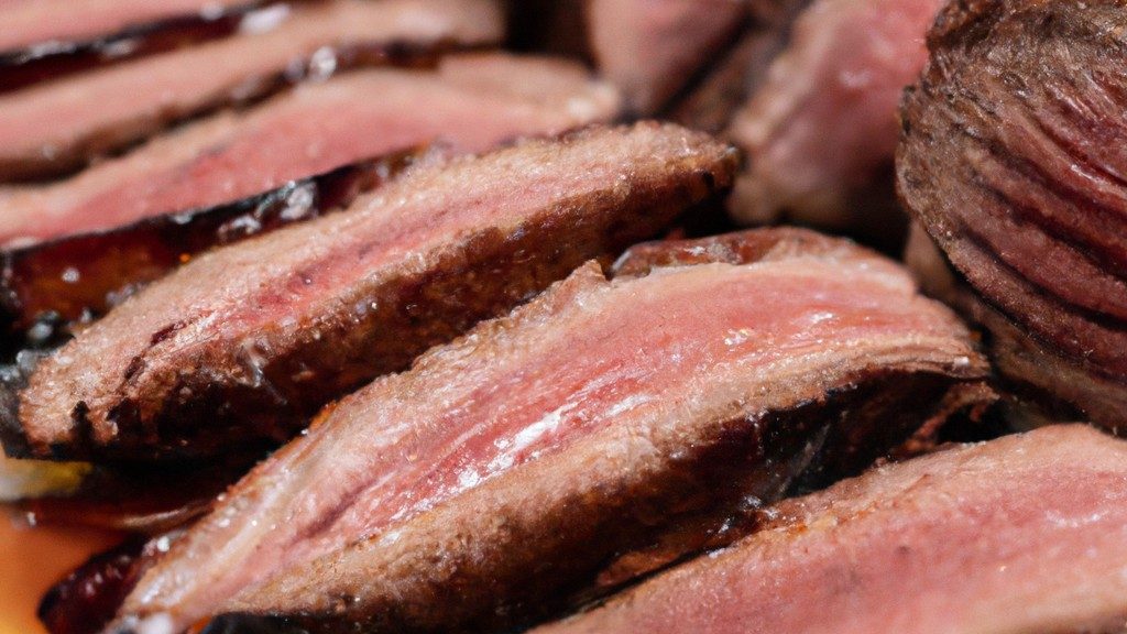 Imagem de uma carne assada suculenta e dourada cozida em uma Airfryer, com ervas e vegetais assados ao redor. A carne está perfeitamente cozida, com uma crosta crocante e um interior tenro e suculento. Os vegetais estão assados e caramelizados, adicionando sabor e cor ao prato.